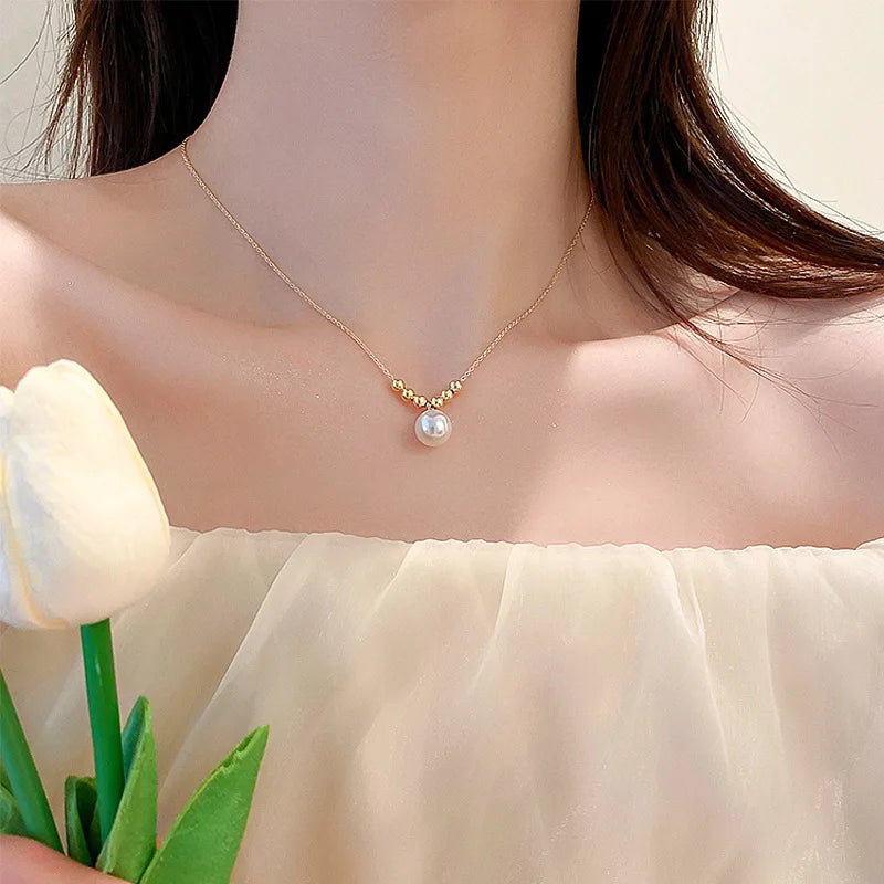 New Fashion Trend Unique Design Elegant Delicate Chalcedony Tulip Pendant Necklace Women High Jewelry Party Gifts Wholesale