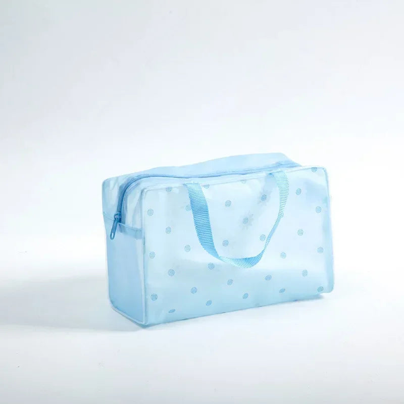 1PC Waterproof PVC Cosmetic Storage Bag for Women Floral Transparent Wash Bag Creative Home Outing Compressed Shower Bag