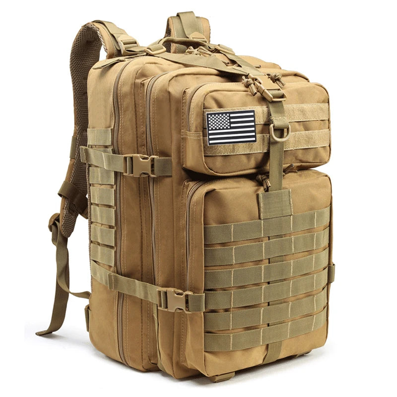 QT&QY 50L Man Tactical Backpacks Outdoor Traveling Bags Outdoor 3P School Pack EDC Molle Pack For Trekking Hunting Bag