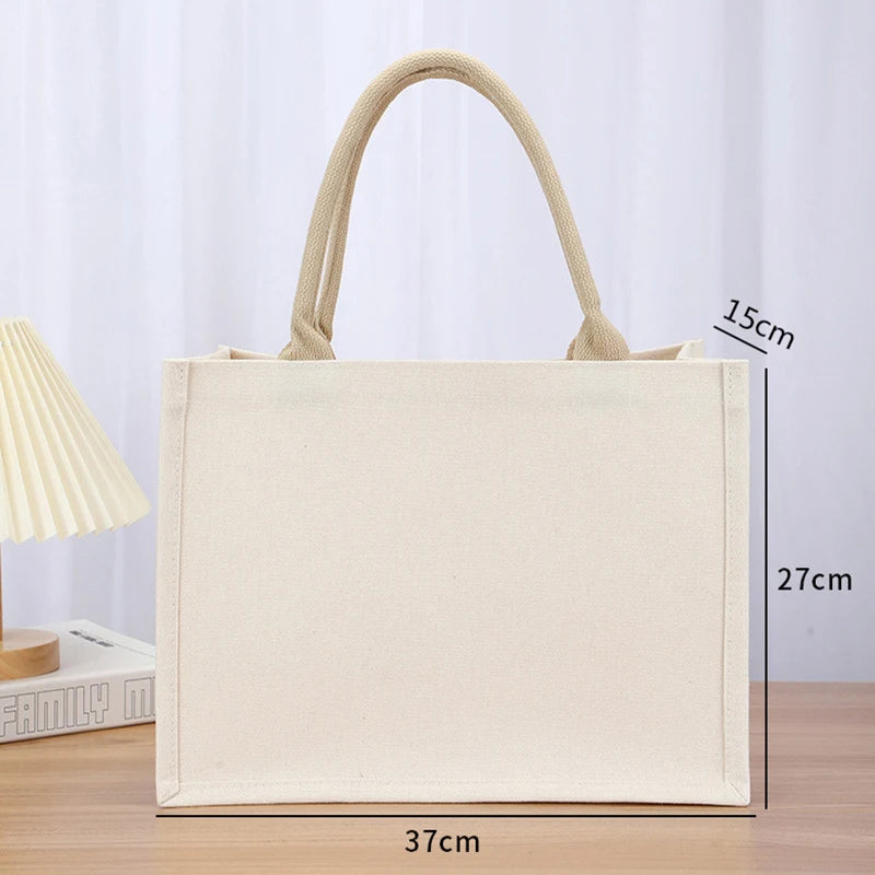 Cotton bag Burlap Grocery Bag Canvas Tote Shopping bag Shoulder Eco-Friendly Handbags Cotton Storage Bag portable burlap handbag