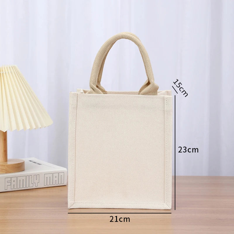 Cotton bag Burlap Grocery Bag Canvas Tote Shopping bag Shoulder Eco-Friendly Handbags Cotton Storage Bag portable burlap handbag