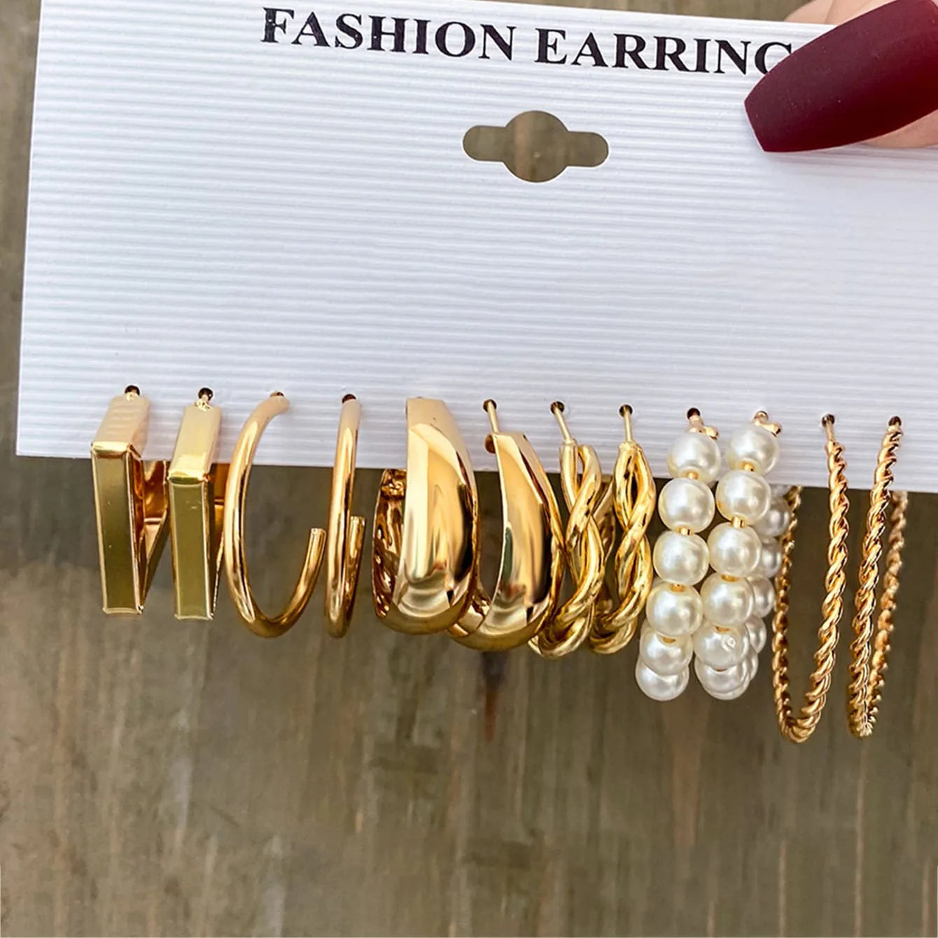 Personality Exaggerated Geometric Stud Earrings Set Women Fashion Temperament Party Jewelry Wholesale