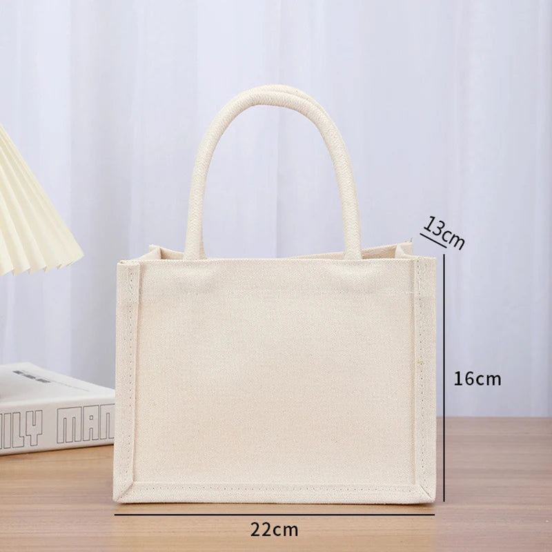 Cotton bag Burlap Grocery Bag Canvas Tote Shopping bag Shoulder Eco-Friendly Handbags Cotton Storage Bag portable burlap handbag