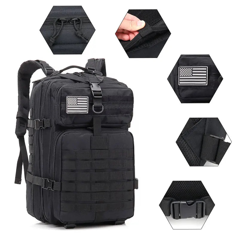 QT&QY 50L Man Tactical Backpacks Outdoor Traveling Bags Outdoor 3P School Pack EDC Molle Pack For Trekking Hunting Bag