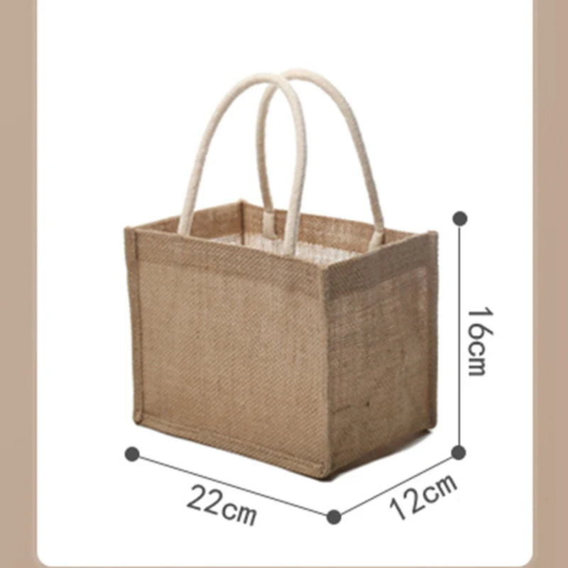 Cotton bag Burlap Grocery Bag Canvas Tote Shopping bag Shoulder Eco-Friendly Handbags Cotton Storage Bag portable burlap handbag