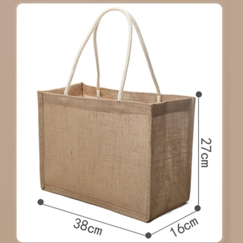 Cotton bag Burlap Grocery Bag Canvas Tote Shopping bag Shoulder Eco-Friendly Handbags Cotton Storage Bag portable burlap handbag