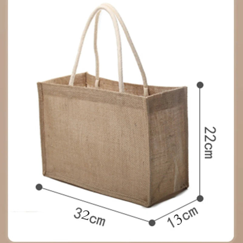 Cotton bag Burlap Grocery Bag Canvas Tote Shopping bag Shoulder Eco-Friendly Handbags Cotton Storage Bag portable burlap handbag